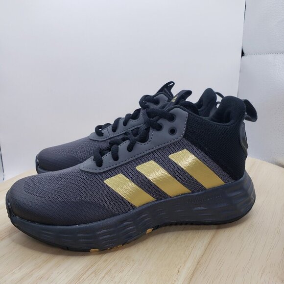 adidas Kid’s Own The Game 2.0 Basketball Sneakers GZ3381 Grey/Gold Size 12.5K - Picture 1 of 8